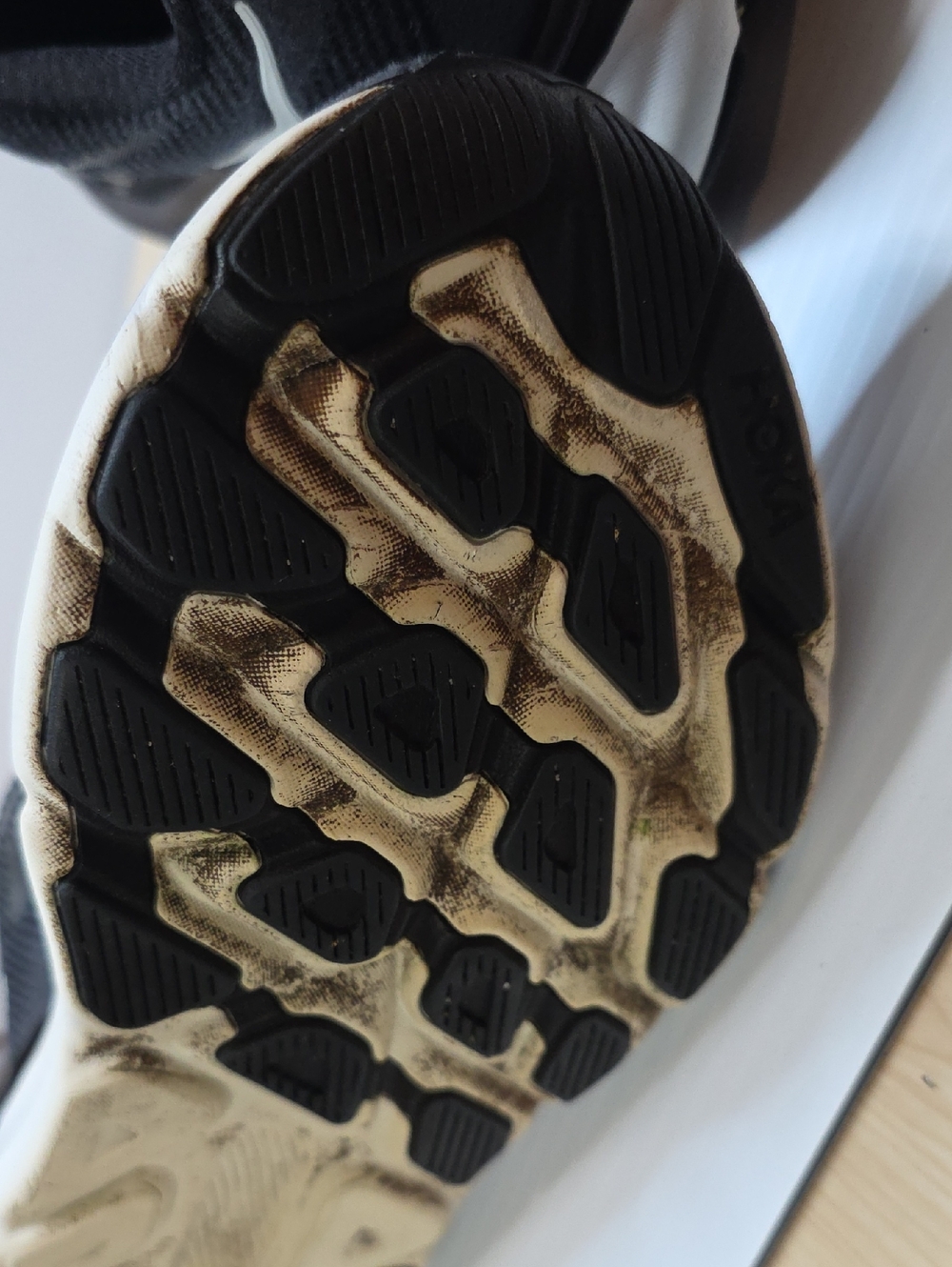 Hoka Clifton 9 Womens 9.5B  Black  Running Shoes with White Accents No Box - Picture 11 of 15